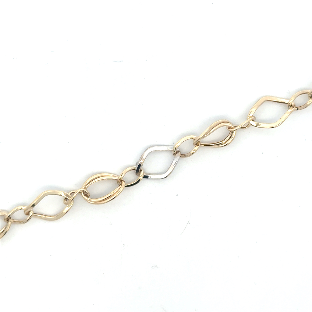 Bracelet or 2 tons (jaune et blanc) 10 carats