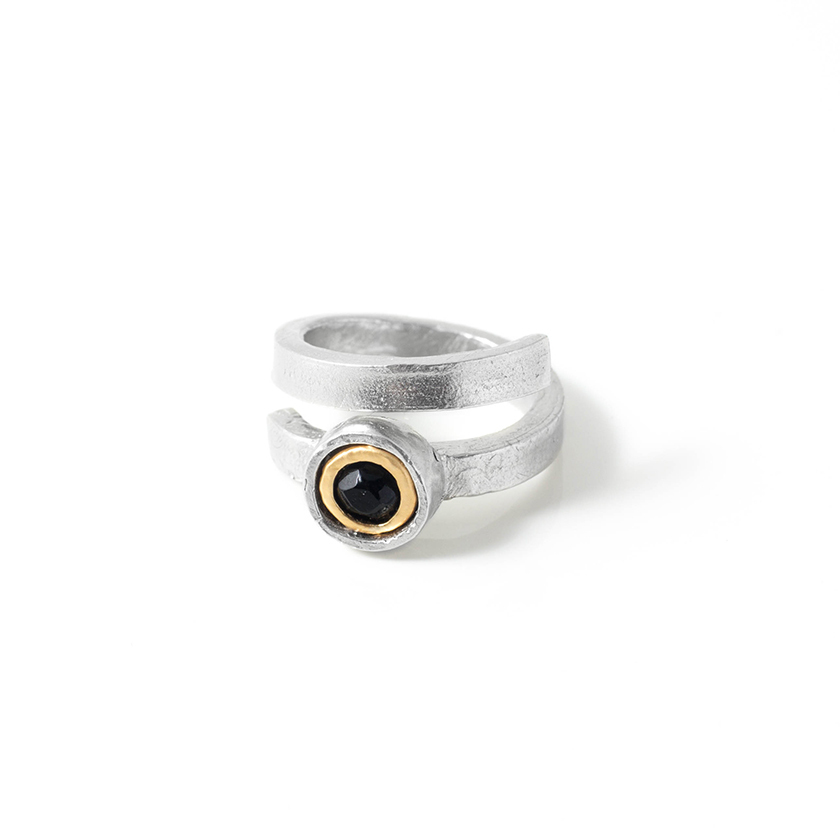 Bague étain, plaqué or, verre Bague étain, plaqué or, verre