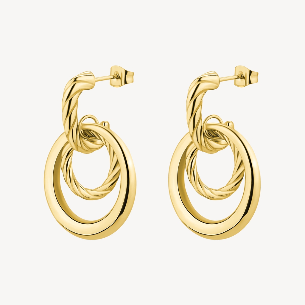 Boucles d'oreilles pendantes acier inoxyable doré - BAY29 - Brosway Italia