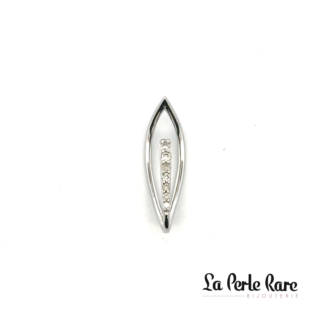 Pendentif or blanc, 10 pts dia tot - SKP27639-10 - Exclusivités