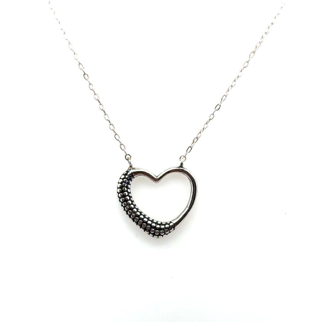 Collier coeur, argent