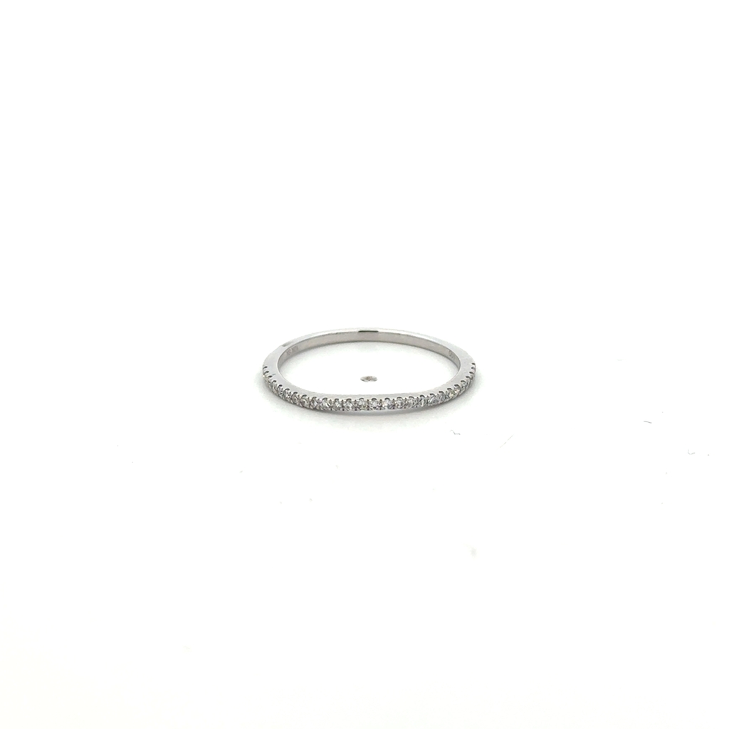 Jonc d'accompagnement semi-éternité, or blanc 10 carats, 10 points de diamant de laboratoire total, VS/EF, certificat