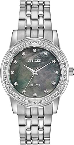 Womenfts steel and swarovski crystals watch