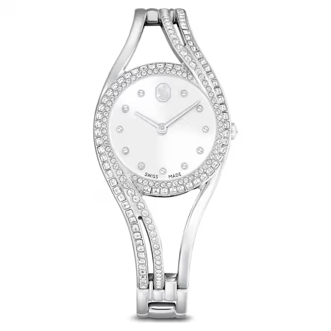 Montre métal finition rhodium, cristaux incolores - 5689432 - Swarovski
