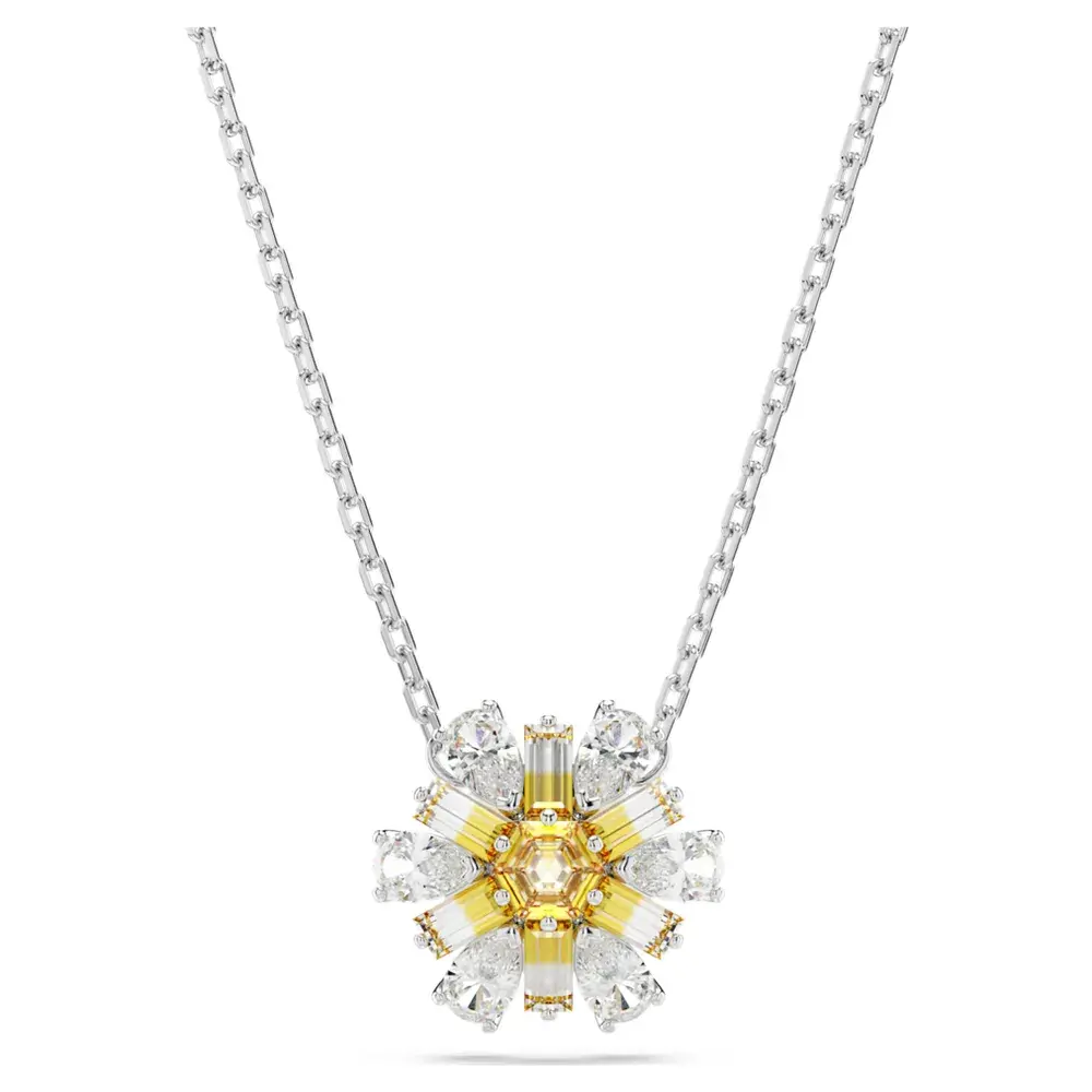 Collier métal rhodié, cristaux blancs/jaunes - 5679939 - Swarovski