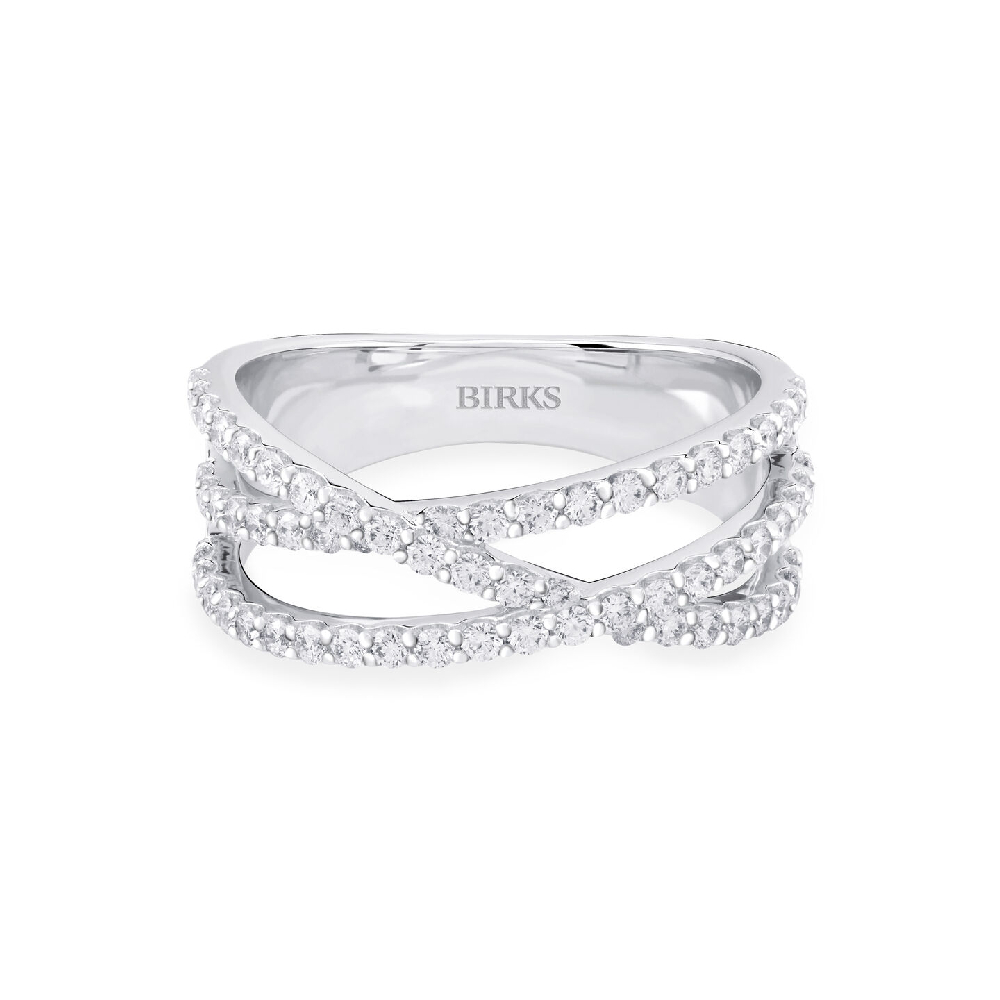 Bague Birks Rosé du Matin, or blanc 18 carats, 61 points de diamants total - 450016187002 - Birks