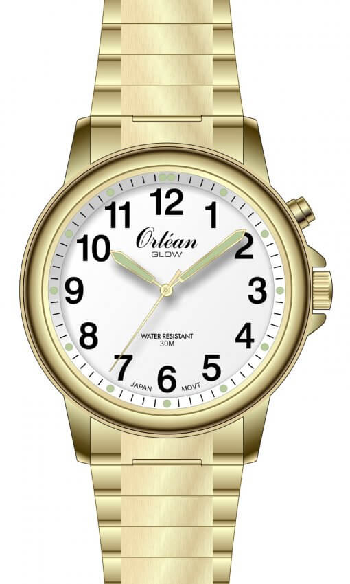 Orlean watch gold-tone stainless steel white dial