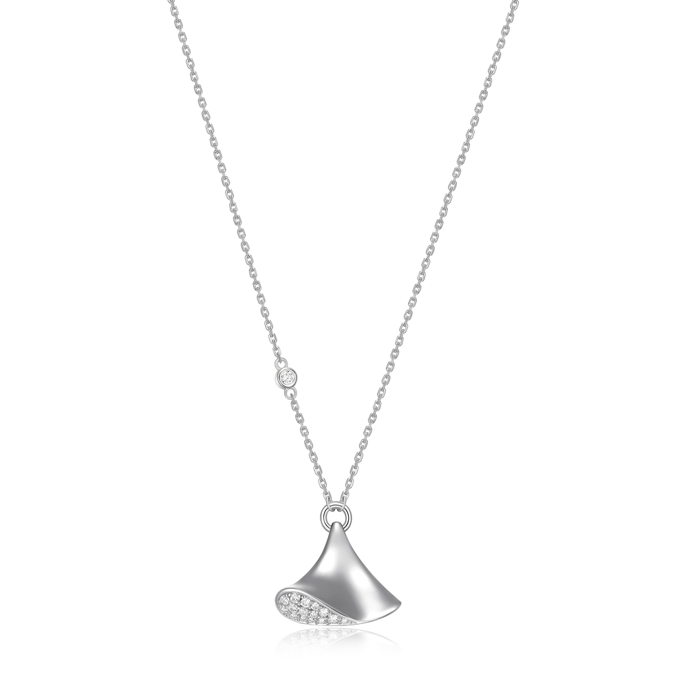 Collier argent rhodié, zircons