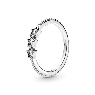 Bague étoiles célestes, argent, zircons incolores - 198492C01-54 - Pandora