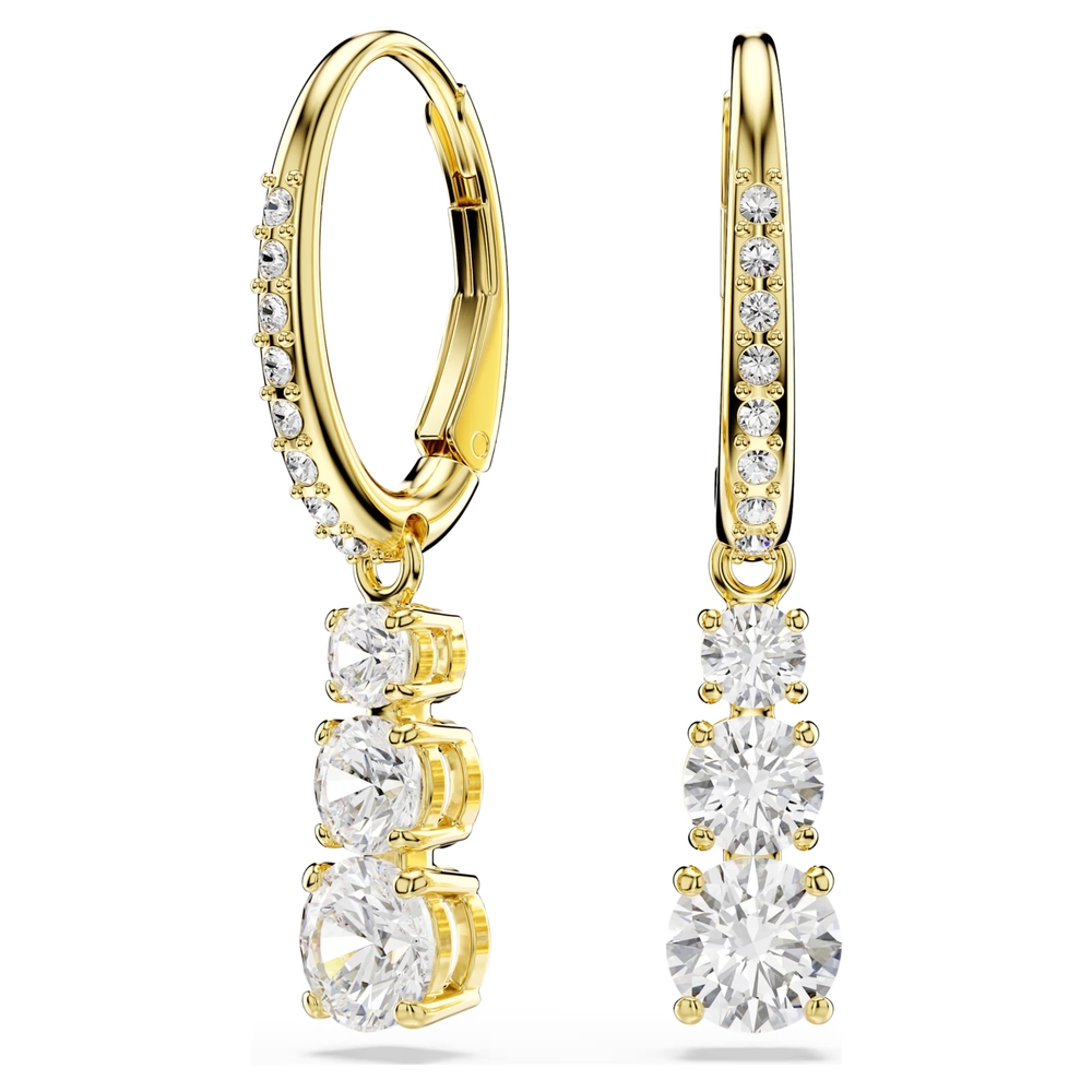 Boucles d'oreilles pendantes métal doré, cristaux blancs - 5723300 - Swarovski