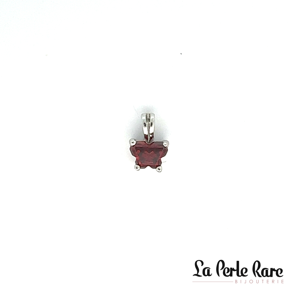 Pendentif argent, janvier, zircon rouge - BP-JA-S - B Fly