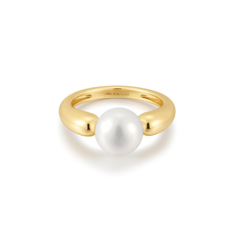 Bague argent doré, perle d'eau douce - R058-07G-54 - Ania Haie