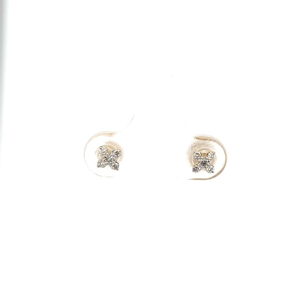 Boucles d'oreilles fixes vissées, or jaune 10 carats, 12 points de diamant de laboratoire total, VS/EF, certificat - LGE46491-12 - Exclusivités