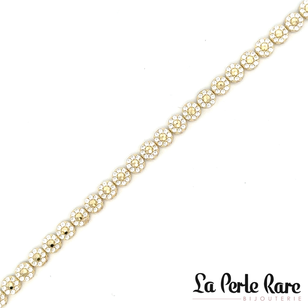 Bracelet or jaune 10 carats, zircons incolores - LPR-2938-7.5 - Exclusivités