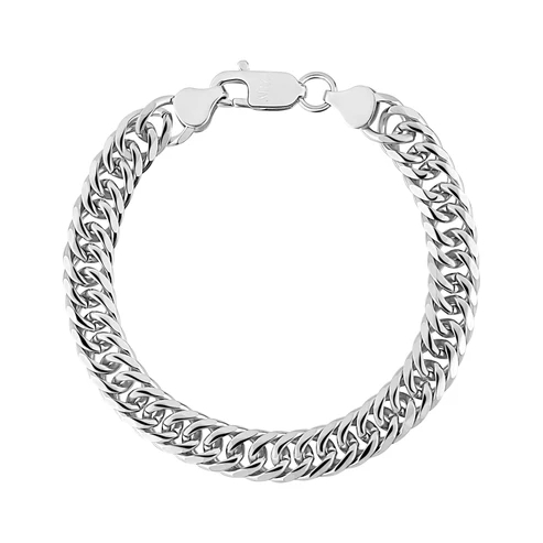 Bracelet mailles cubaine, acier inoxydable - AS-B442W-7.5 - Arz Steel