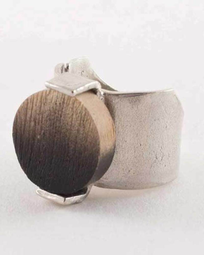 Bague étain bois