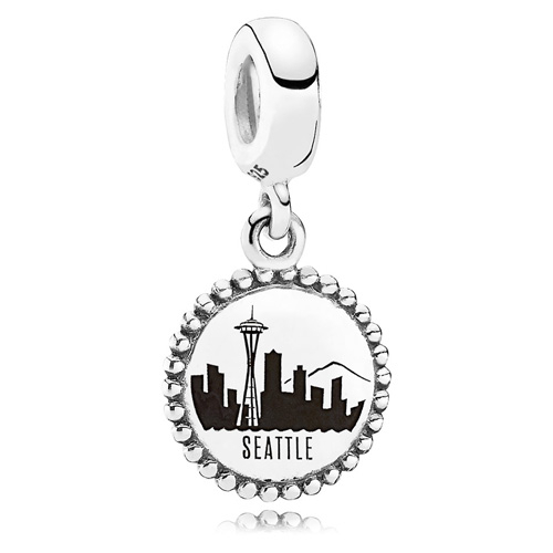 Seattle charm, silver