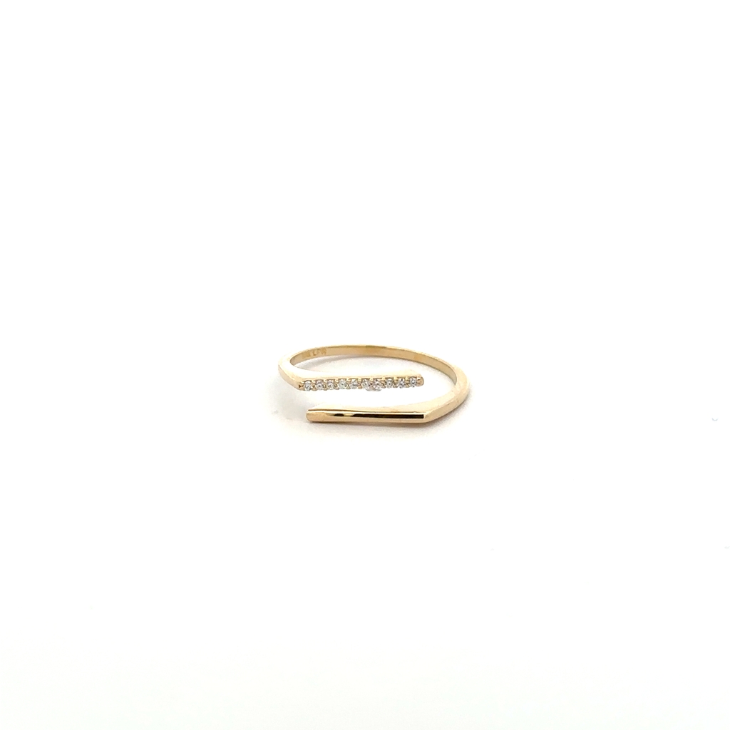 Bague ouverte, or jaune 10 carats, zircons incolores - ST48405 - Pure Romance
