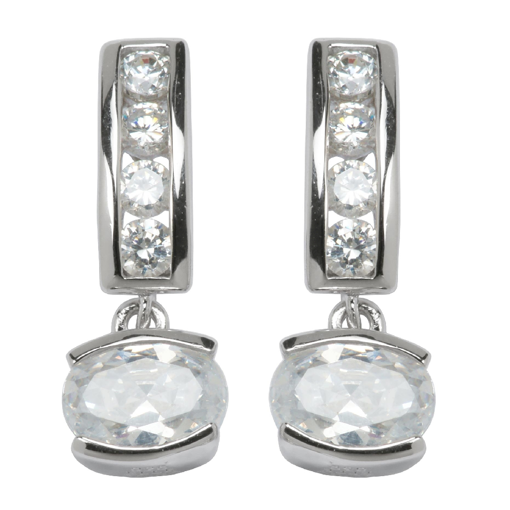 Bo pendantes argent rhodié, zircons - 62L1430000 - Elle