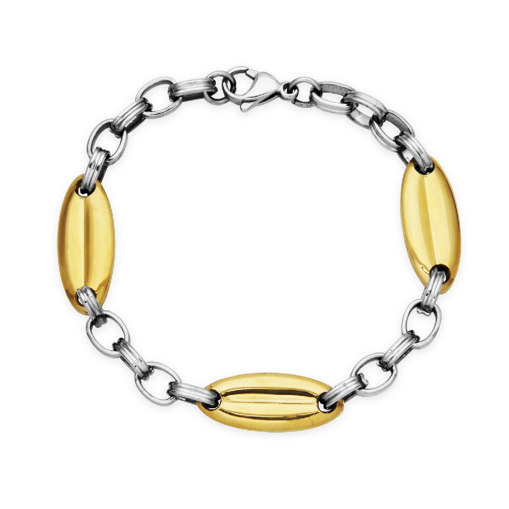 Bracelet acier inoxydable 2 tons (blanc/jaune) - T1XH620175 - Steelx