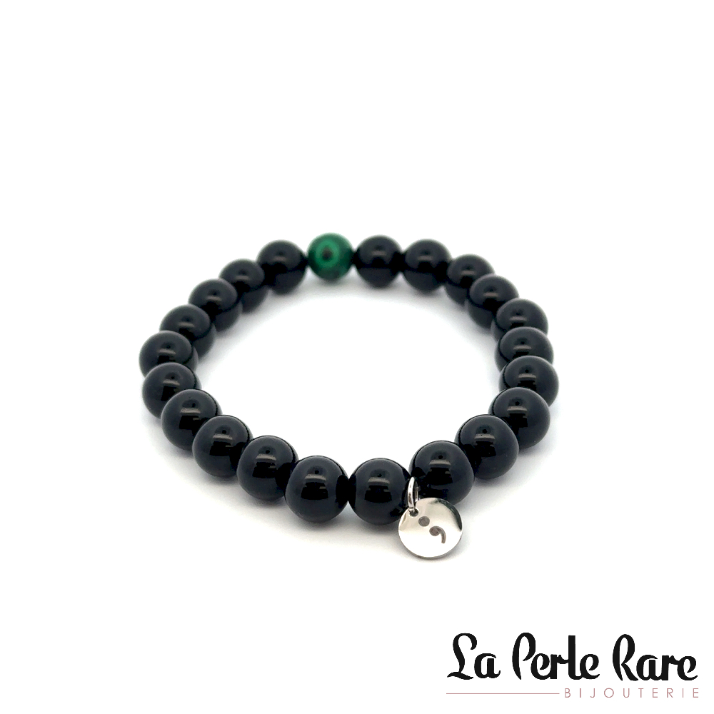 Bracelet prévention du suicide, pierres de lave, malachite - LPR-2673-7 - Exclusivités