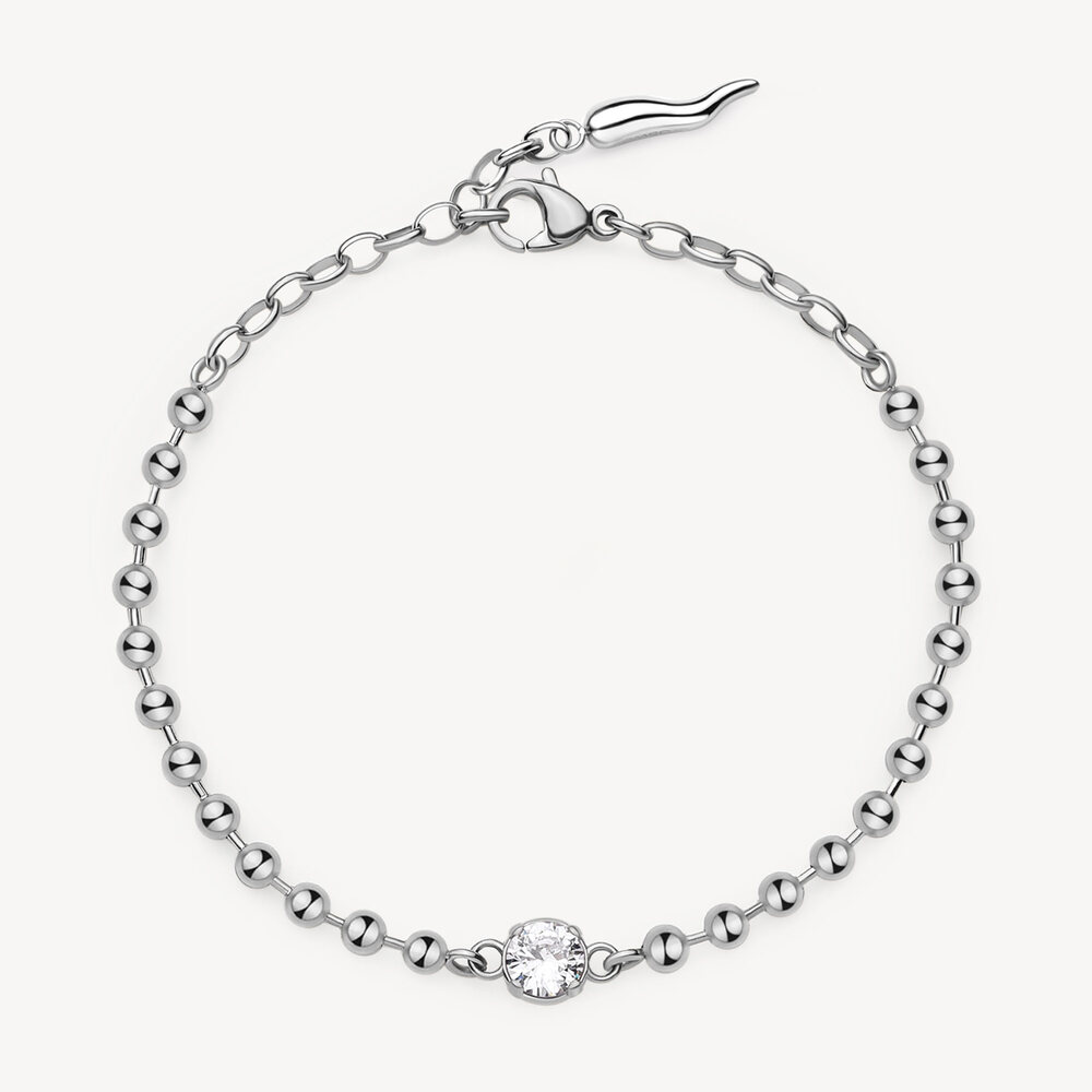 Bracelet chance/protection, acier, zircon Bracelet chance/protection, acier, zircon