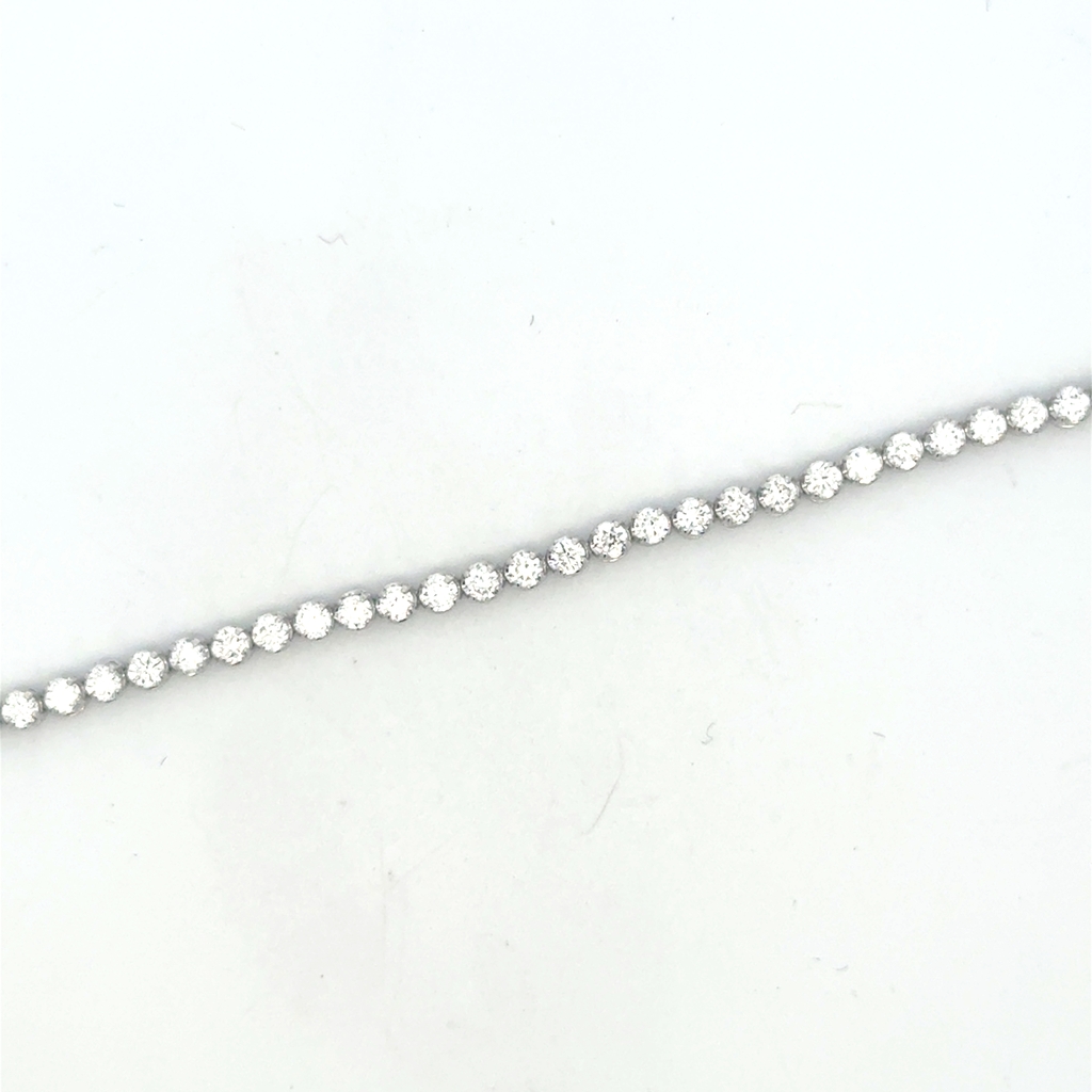 Bracelet tennis or blanc 10 carats, 300 points de diamant de laboratoire total, VS/EF, certificat