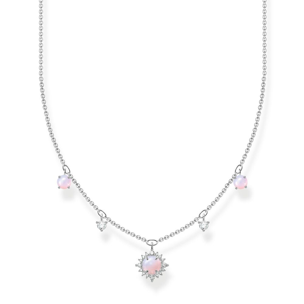 Collier argent, opales roses synthétiques, zircons - KE2094-166-7-L45V - Thomas Sabo