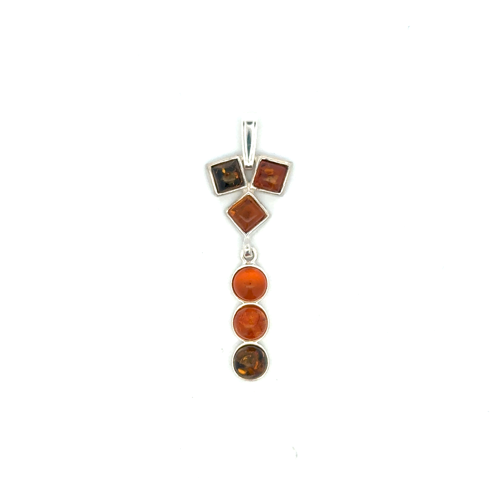 Pendentif argent, ambre