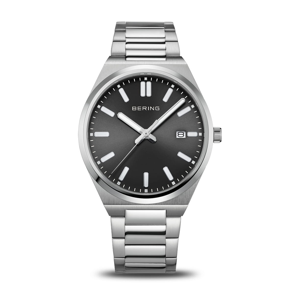 Montre acier inoxydable, fond noir - 17639-702 - Bering