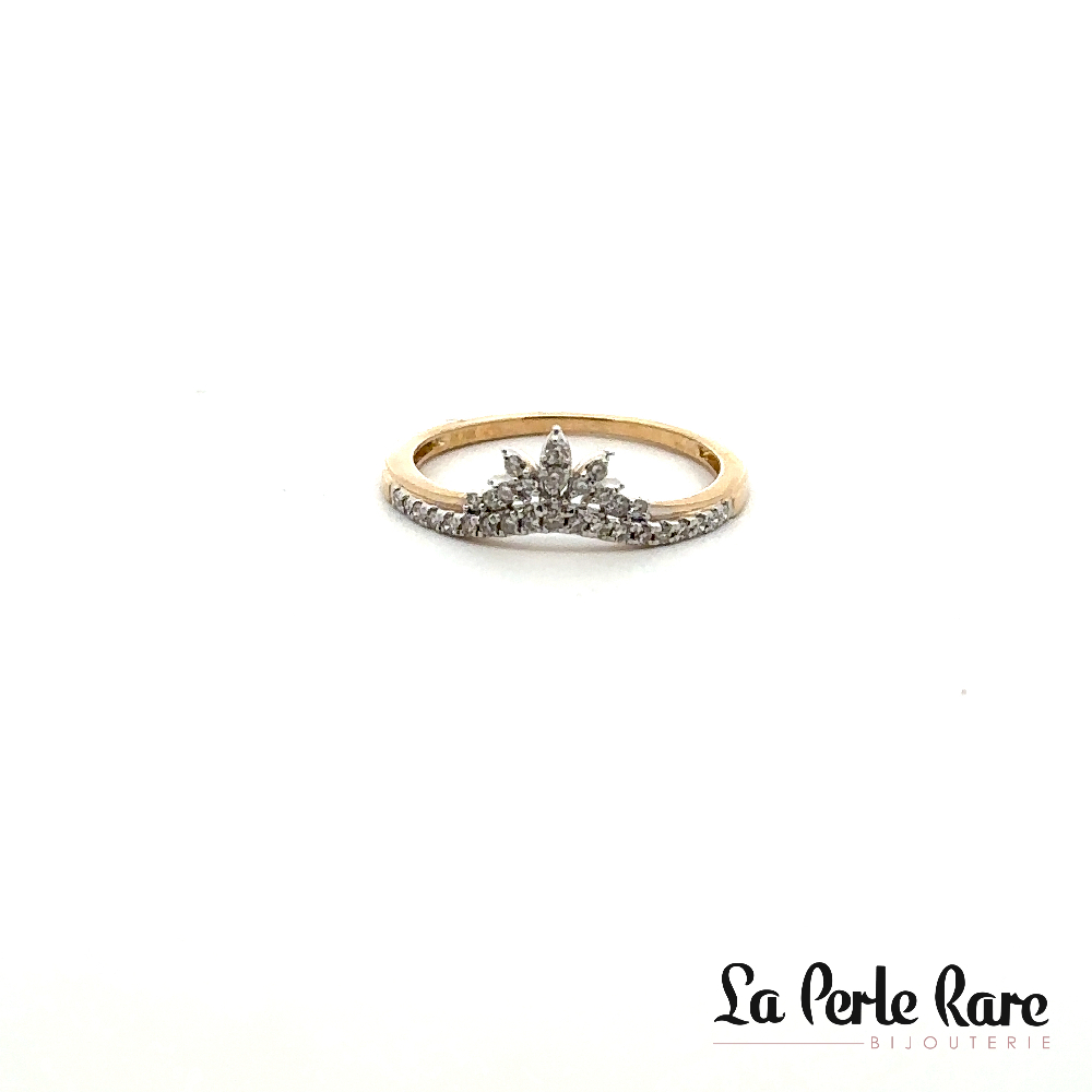 Bague or jaune 10 carats, 15 points de diamants total - SKR38287-15 - Exclusivités