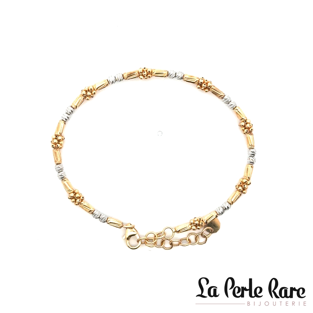 Bracelet rigide or 2 tons (jaune/blanc) - ALFA0850-0003 - Exclusivités
