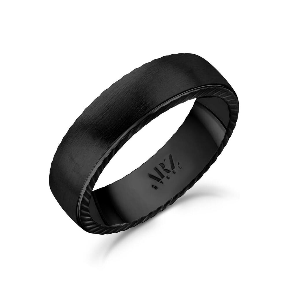 Jonc homme 6 mm acier noir gr 10