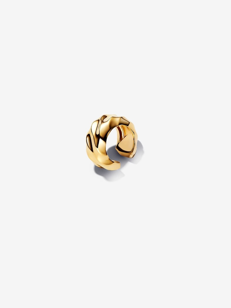 Manchette d'oreille ondulée, métal unique plaqué d'or 14 carats - 263872C00 - Pandora