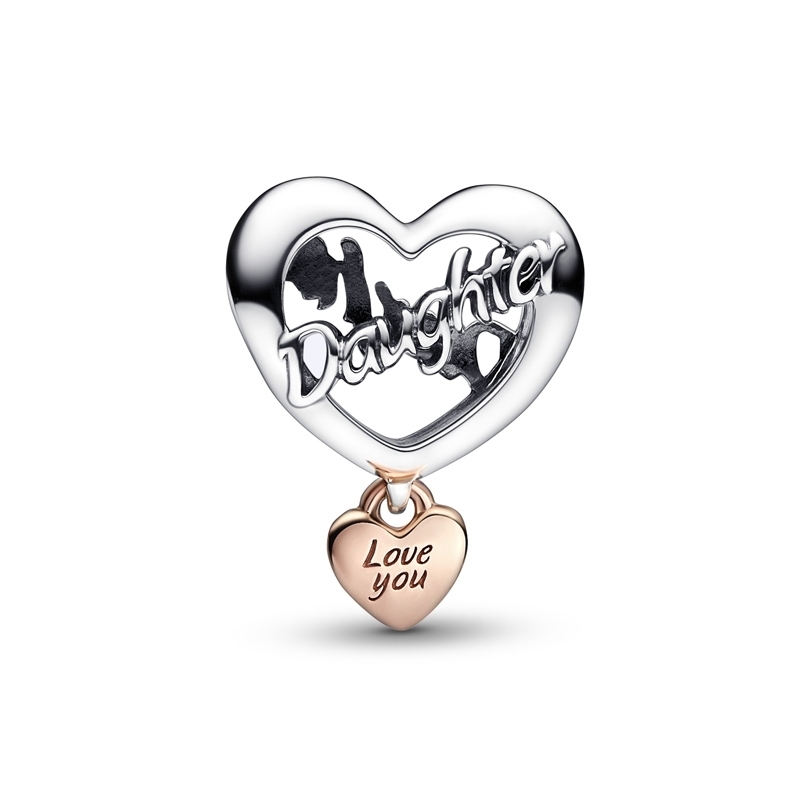 Bille coeur amour pour sa fille, argent, pandora rose - 782327C00 - Pandora