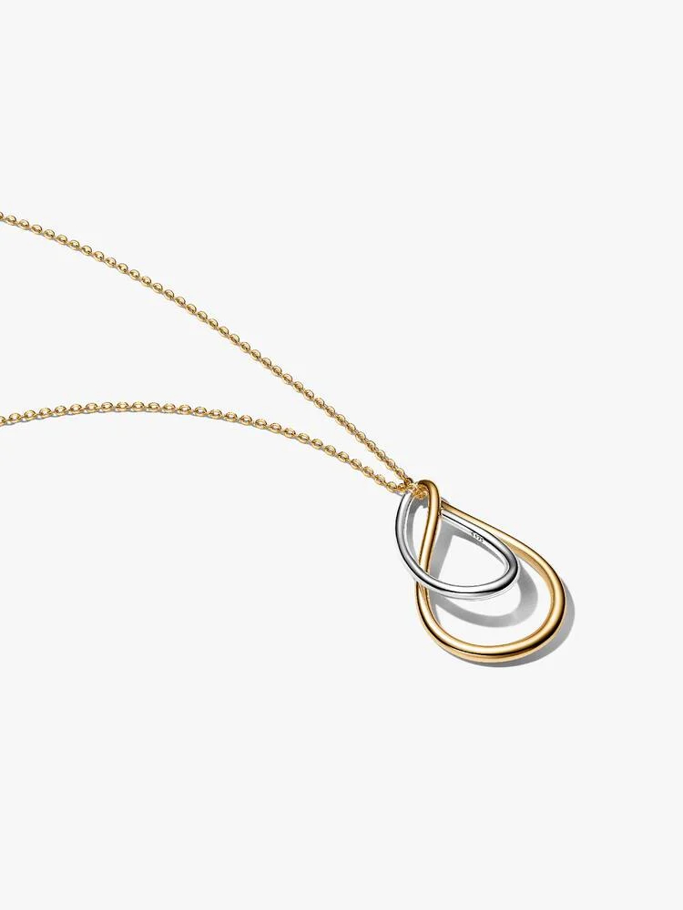 Pendentif entrelacé, argent, métal unique plaqué d'or 14 carats