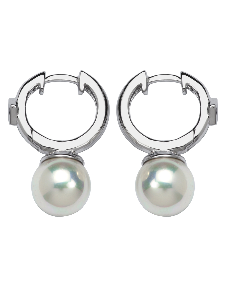 62L407BG0N Elle Silver hoop earrings with pearls for women