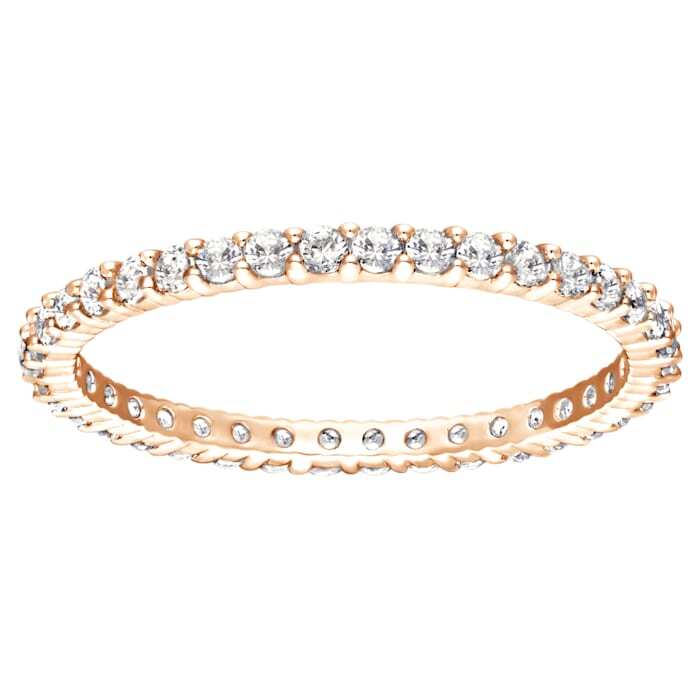 Bague vittore, blanc, métal doré rose