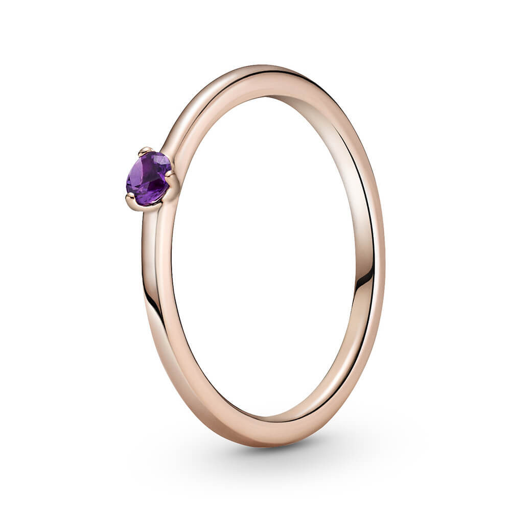 Bague à solitaire, cristal mauve - 189259C06-52 - Pandora