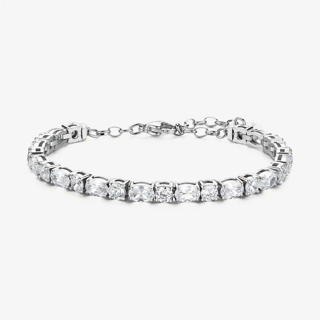 Bracelet tennis Dreaming, acier inoxydable, zircons incolores