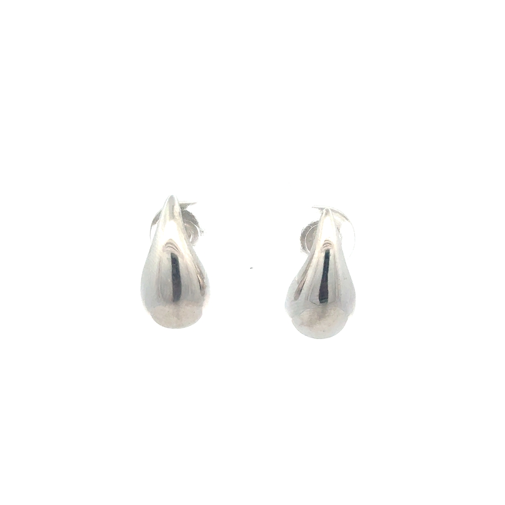 Boucles d'oreilles fixes de forme organique, argent