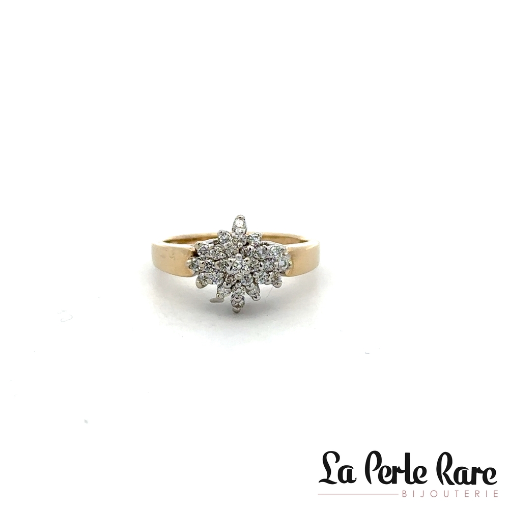 Bague or 2 tons (jaune/blanc) 10 carats, 30 points de diamants total - LPR-2643 - Exclusivités