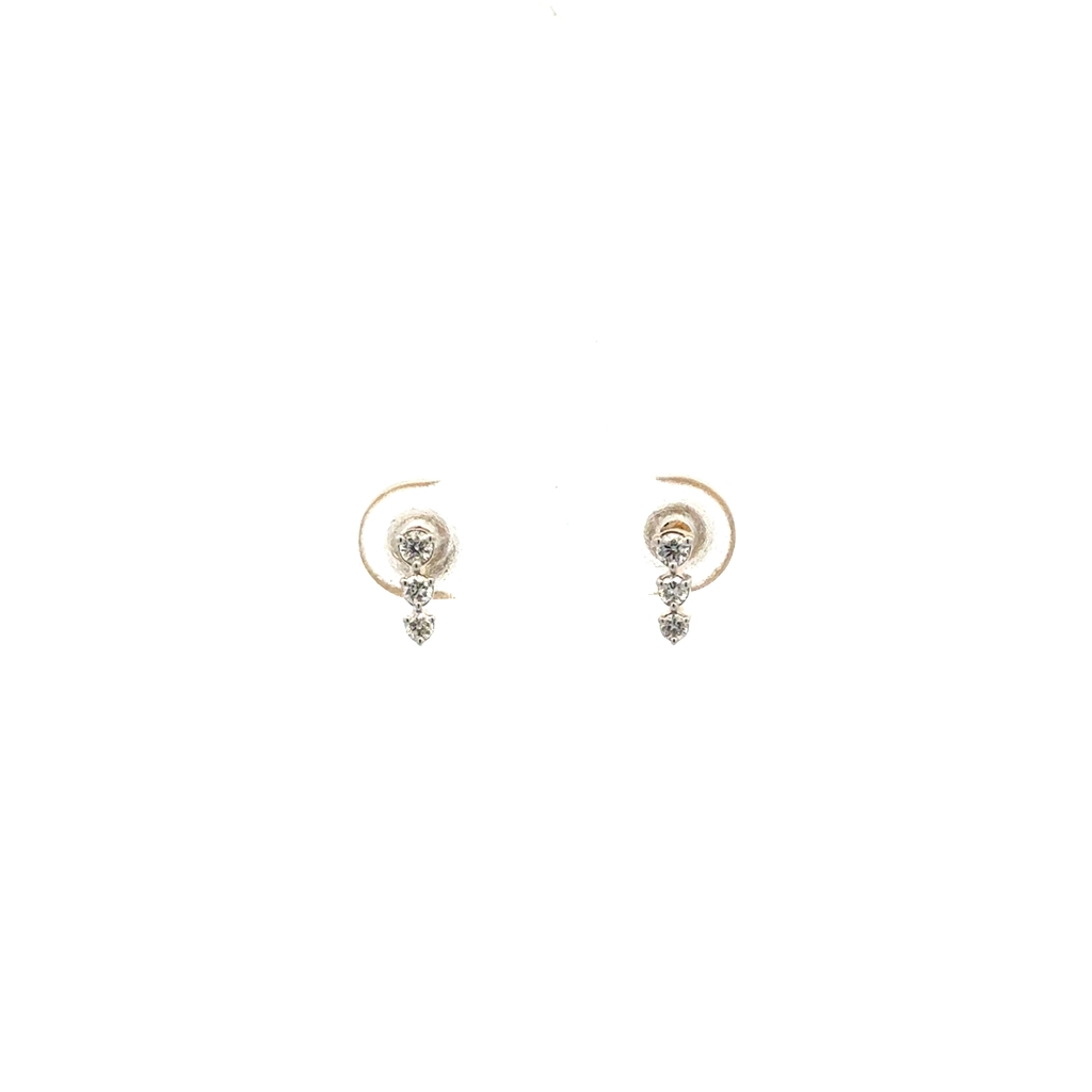 Boucles d’oreilles fixes en or jaune 14 carats avec 20 points de diamants au total