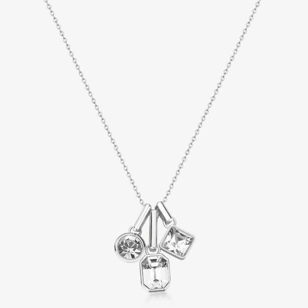 Pendentif acier inoxydable et cristaux