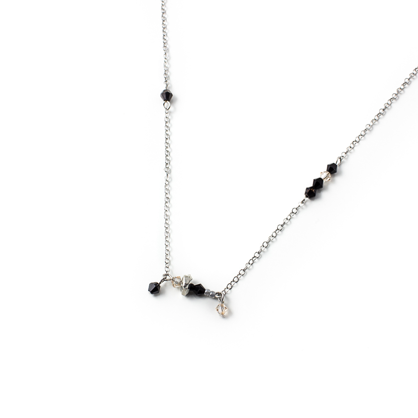 Collier étain, verre - DIAMA-ANTHRACITE - Anne-marie Chagnon