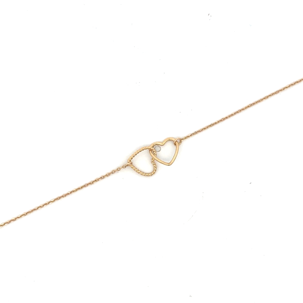 Bracelet coeurs entrelacés, or jaune 10 carats - PU47426 - Pure Romance