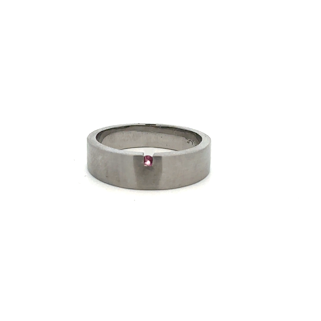 Jonc acier inoxydable, zircon rose - 170-R43-8 - Steelx