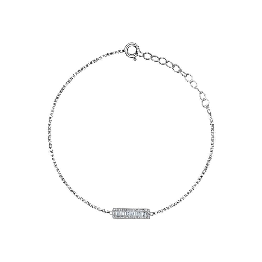 Bracelet argent, zircons - B1367CC - Création Gl