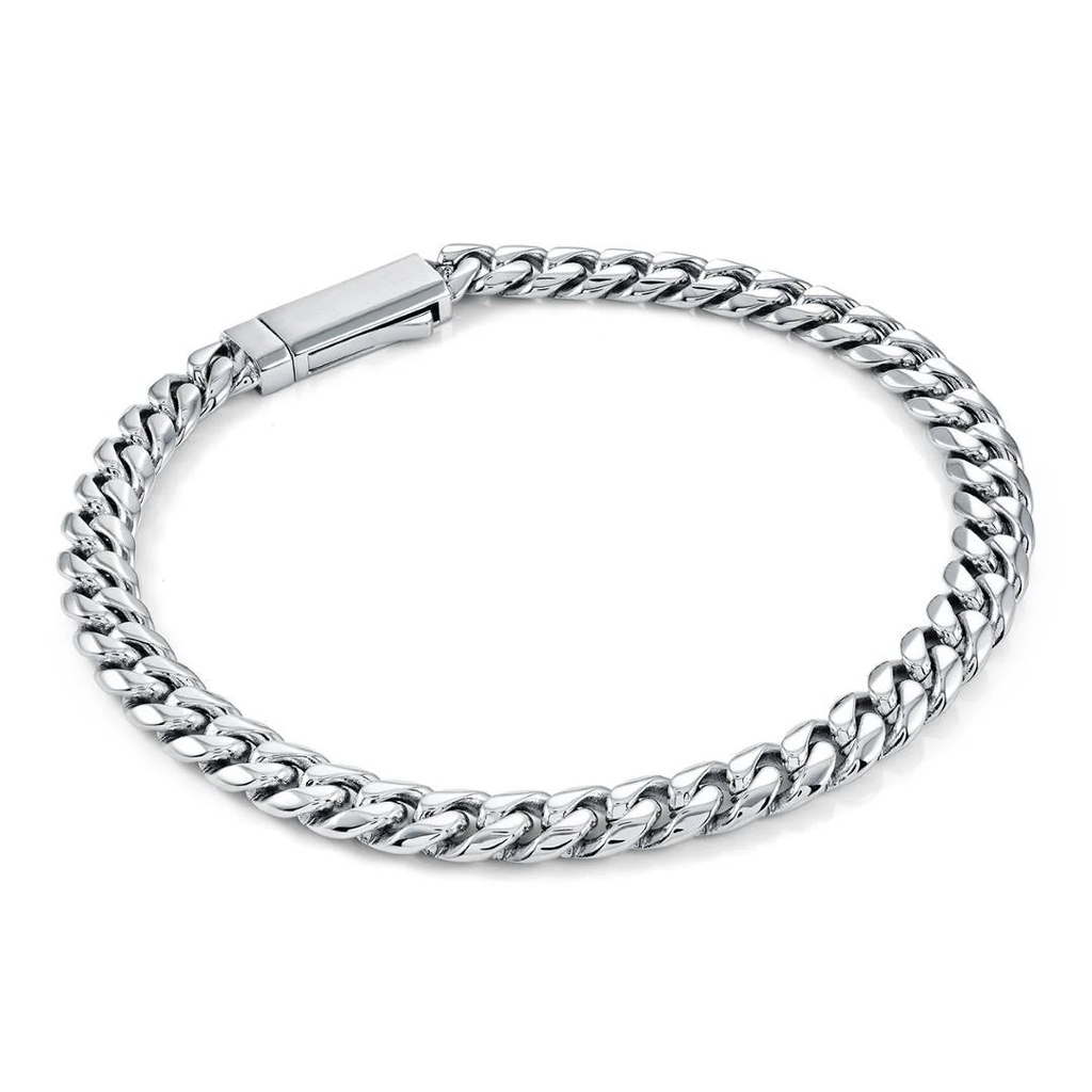 Bracelet gourmette, acier inoxydable, 6 millimètres