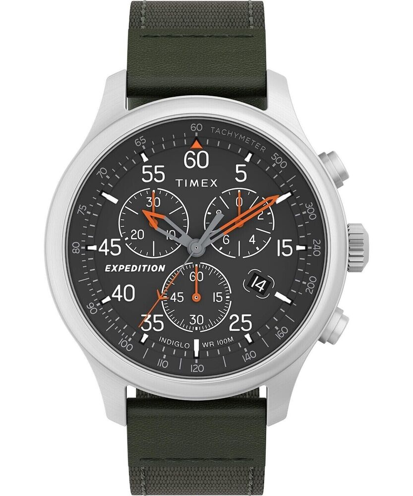 Montre chronographe expédition, indiglo bracelet vert - TW4B26700GP - Timex